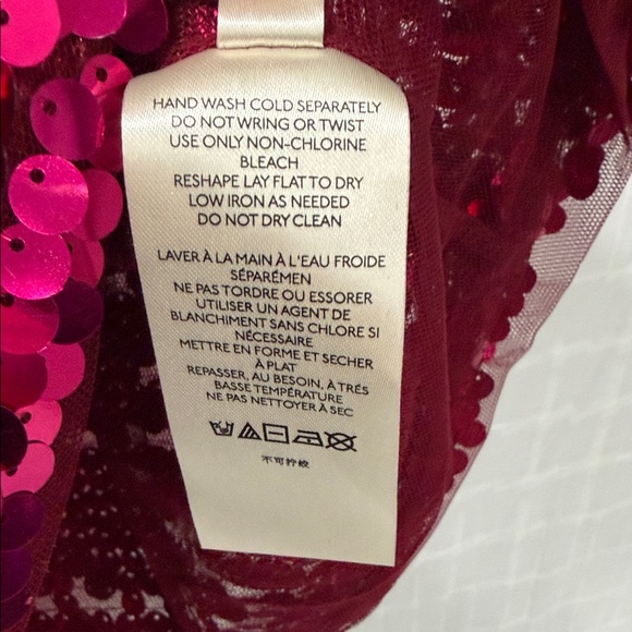 Anthropologie Maeve Pink Sequin Camisole with Bow Straps - Picture 5 of 8